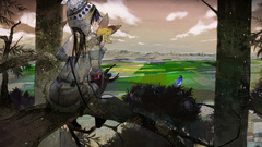 Trees leaves Anime ground