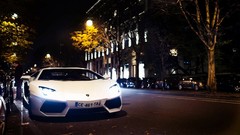 Trees lights cars Lamborghini roads vehicles 