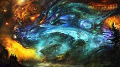 Trees lights roots abstract tentacles spirals science fiction 