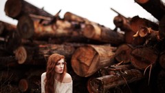 Trees logs redheads