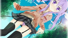 Trees long hair anime girls