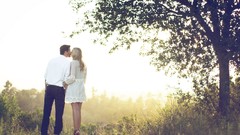 Trees love couple plains