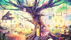 Trees magic Anime artwork fantasy art