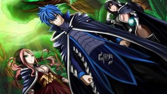 Trees magic Anime Team Manga blue hair pink hair anime girls 