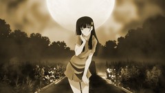 Trees moon Anime anime girls forests sankarea
