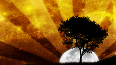 Trees moon digital art