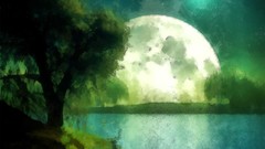 Trees moon lakes 3d moon lake 3D modeling