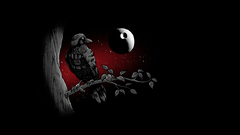 Trees moon Ravens branches