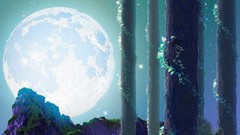 Trees moon vines fantasy art Kagaya Yutaka Celestial Exploring