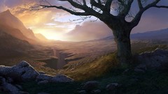 Trees Mountains artwork Andreas Rocha