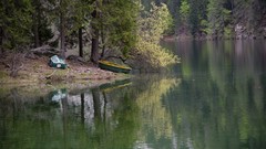 Trees Mountains Boats Italy lakes