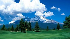 Trees Mountains clouds hole California