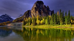 Trees Mountains Park Canada British Columbia lakes reflections 