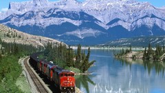 Trees Mountains trains