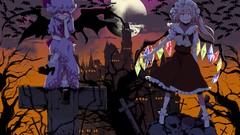 Trees night clouds moon wings cross Plants crystals dress hats 