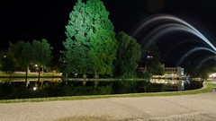 Trees night lights roads Bridges Parks romania walk
