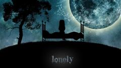 Trees night moon silhouettes