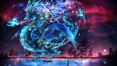 Trees night Stars Dragons