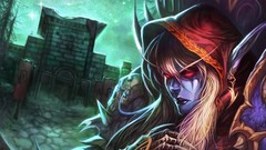 Trees night Stars game gate hood Flags elves blizzard red eyes 