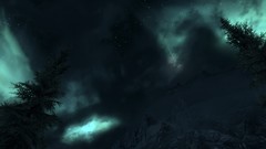 Trees night the elder scrolls v skyrim forests skyscapes
