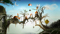 Trees paint bubbles fantasy