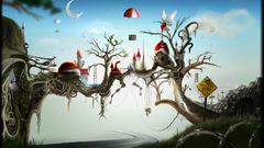 Trees paint bubbles fantasy