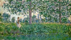 Trees paintings impressionism rivers Claude Monet