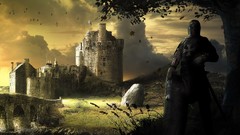 Trees paintings Knights Swords Castles helmets chainmail armour 