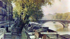 Trees Paris France Europe vintage Bridges urban streets 