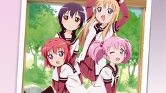 Trees Plants Anime blondes pink hair anime girls blue eyes 