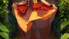 Trees Plants anime girls soft shading