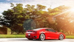 Trees red tuning cars Ferrari sunny vehicles ferrari f430 rear 