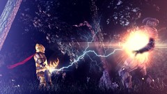 Trees rock Lightning fantastic knight digital art Rock Music 