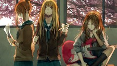 Trees room branches socks bands schoolgirls instruments guitars 