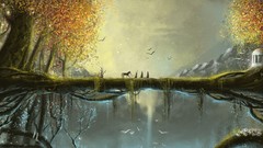 Trees roots Horses vines the lord of the rings fantasy art