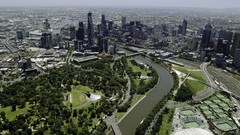 Trees Skyscrapers Bridges stadium buildings rivers cityscapes 