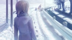 Trees snow children roads rivers scenic