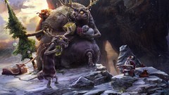 Trees snow time Christmas paintings Gifts Boss digital art 