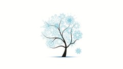 Trees snow white background minimalistic Simple Background