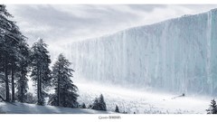 Trees snow winter game of thrones concept art the wall