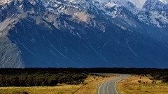 Trees snow winter Mountains roads country road