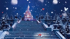 Trees snow winter Shoes Castles stairways