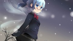 Trees snow winter wings glasses gloves bows jackets skirts blue 