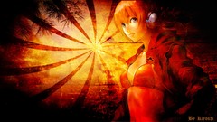 Trees summer red headphones navel palm trees jackets anime 