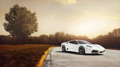 Trees sun cars Ferrari roads vehicles ferrari f430 scuderia