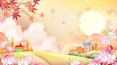 Trees sun cartoons artwork