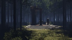 Trees Temples 3d forests artwork