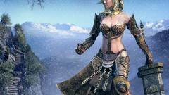 Trees text woman Warriors blondes guitarists guild wars