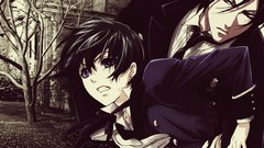 Trees tie suit brunettes kuroshitsuji sebastian michaelis ciel 