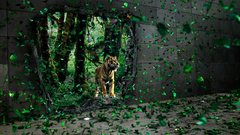 Trees Tigers leaves Desktopography
